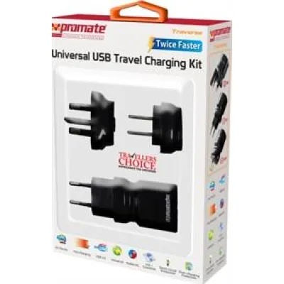 Promate White Traversel Travel USB Charger
