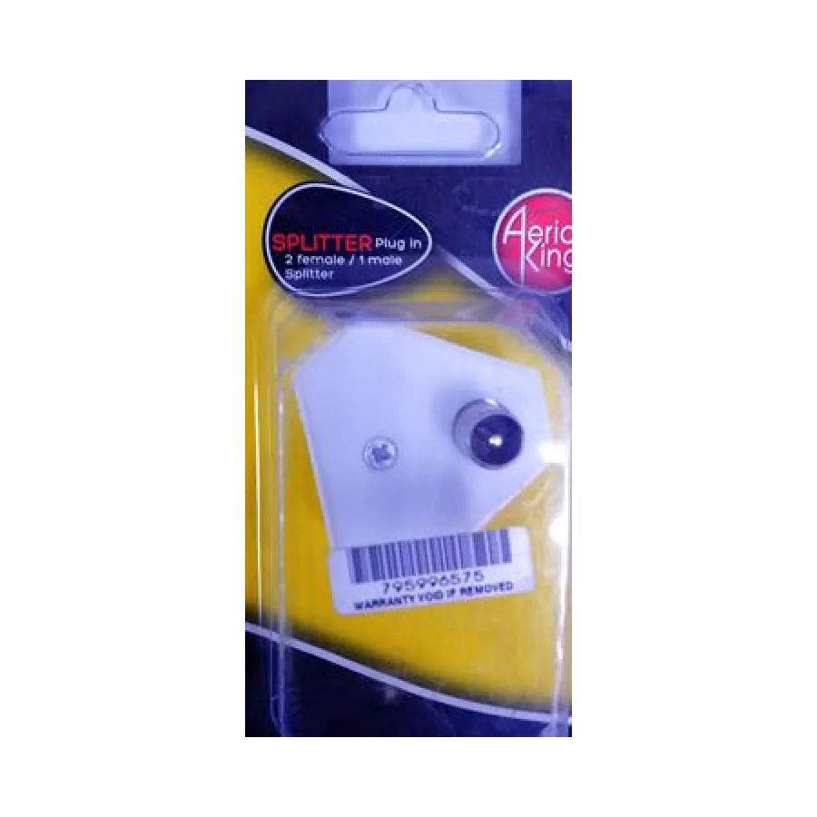 Aerial King Splitter Plug In 2 Way MFF Blister