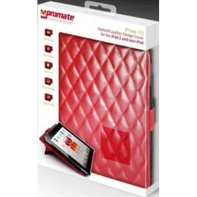 Promate Red iPose.10-Stylized Leather Design Cover