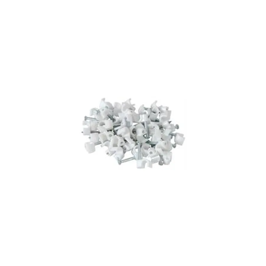 Noble Round Cable Clips 7mm White 100 Pieces per pack
