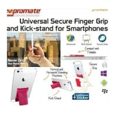 Promate Gripmate Universal Smartphone Finger Grip and Kickstand Pink