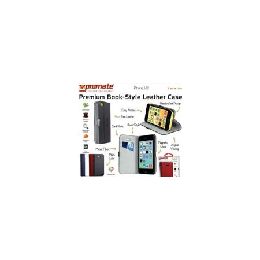 Promate Black Tava 5C Book-Style Flip Case