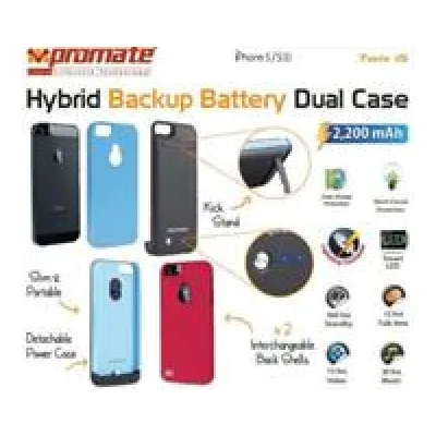 Promate Blue i5 Hybrid Backup battery Dual case