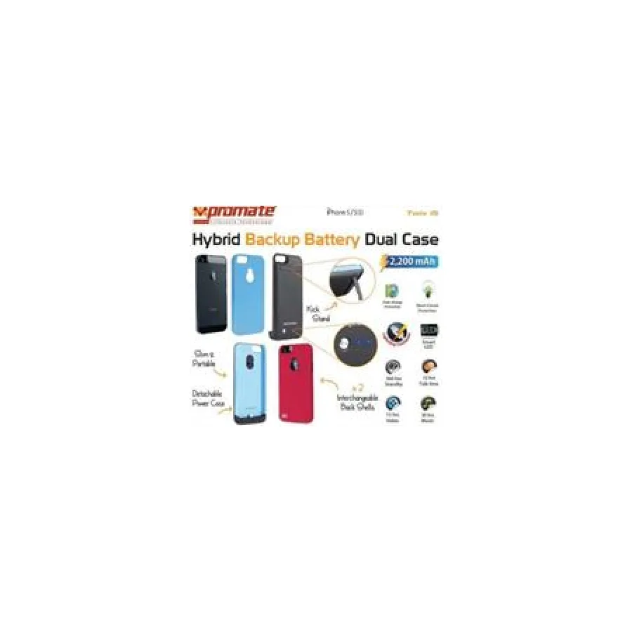 Promate Blue i5 Hybrid Backup battery Dual case