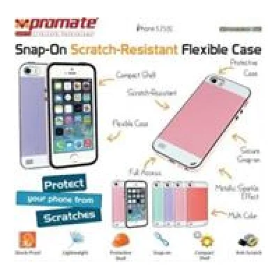 Promate Purple Grosso i5 Striped FlexiGrip Snap Case