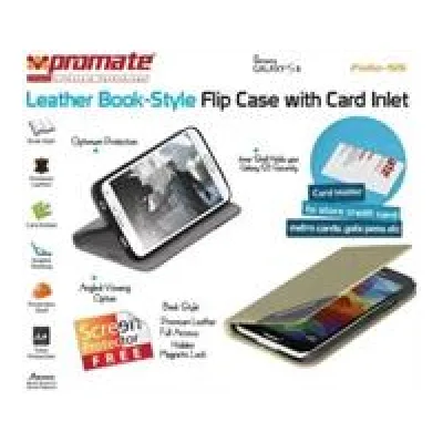Promate Gold Folio S5 Bookcover with inside card pocket