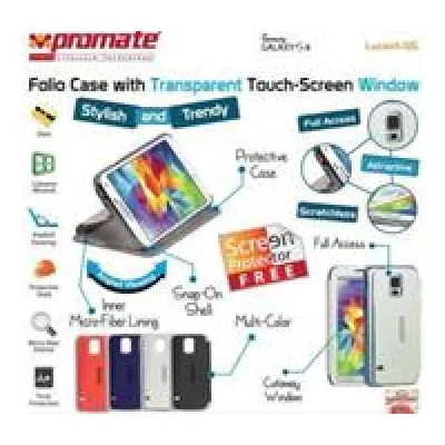 Promate Dark Blue Lucent S5 Bookcover with TouchScreen