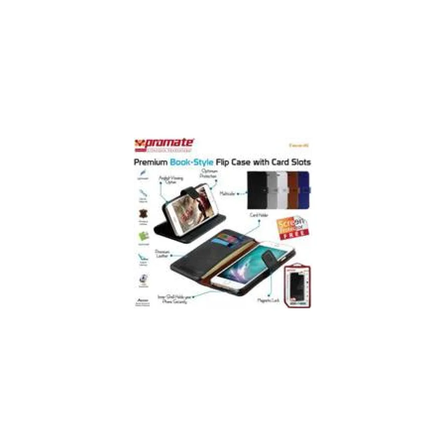 Promate Brown Tava-i6 Premium Book-Style Flip Case