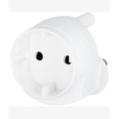 Noble 2 Pin Round Schuko Single Adaptor