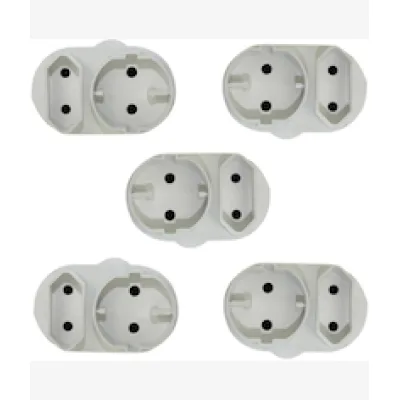 Noble 2 Pin European And Round Schuko Adaptor 5 Pack