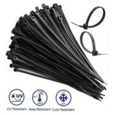 Noble 2.5 x 200mm Pack of 100 Black Nylon Cable Ties